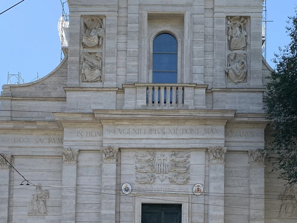 The facade of the Basilica di Sant'Eugenio in Rome.